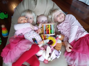 Tre små prinsesser hygger!